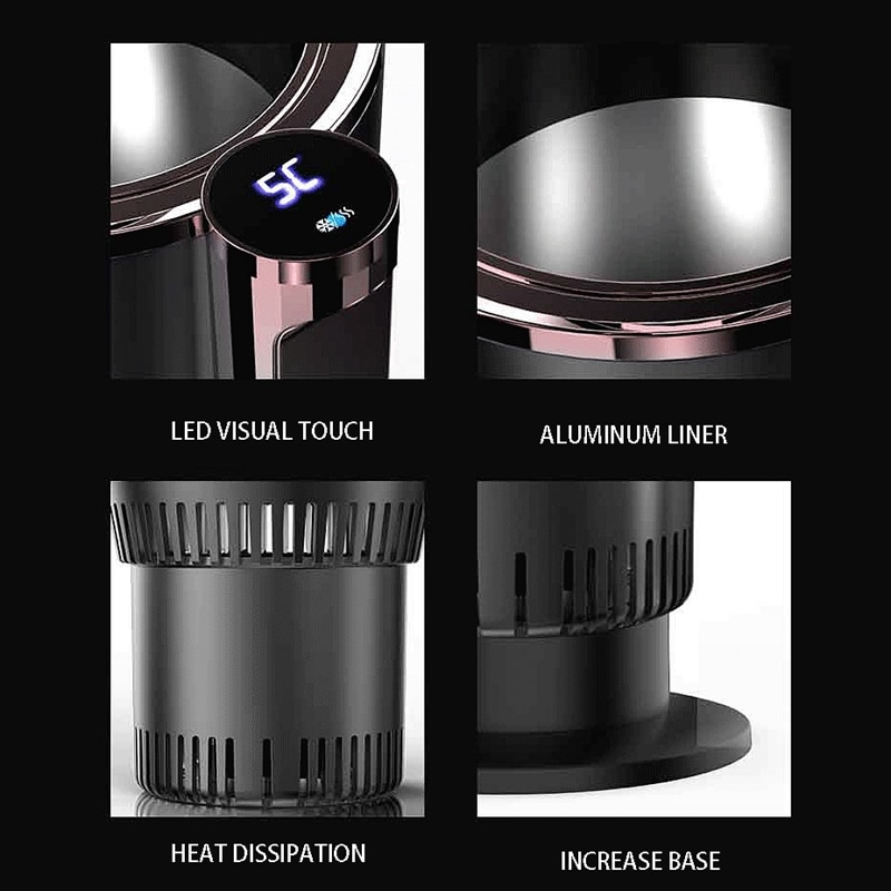 DC12V taza enfriadora de calefacción para el coche 2 en 1, calentador para taza de oficina para el coche, enfriador Smar para soporte para tazas y copas, Enfriador de bebidas, latas de bebidas