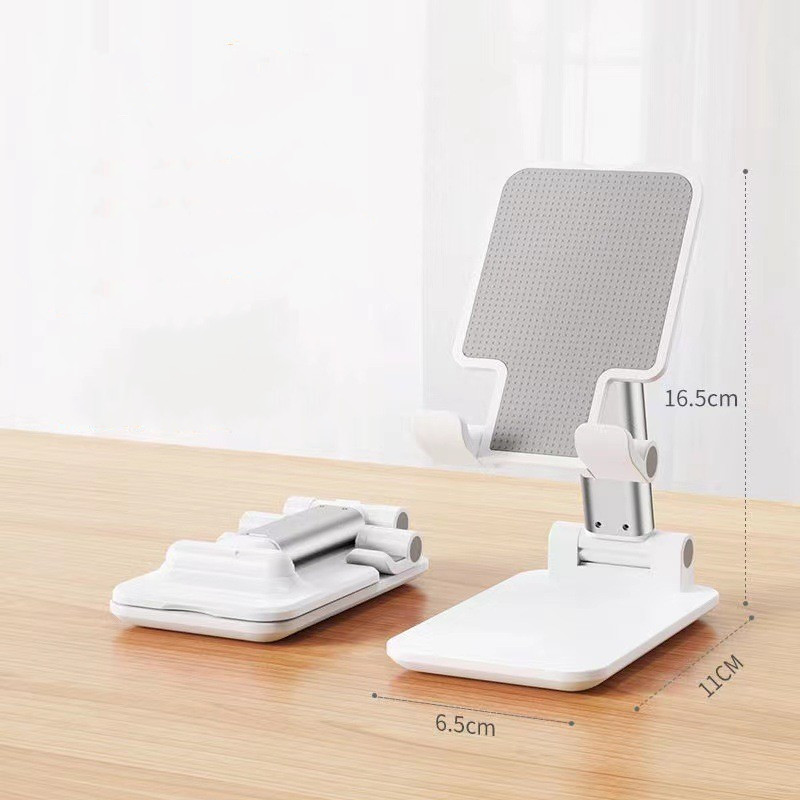Soporte plegable para teléfono móvil, mesa de montaje de escritorio para tableta, Flexible y ajustable, soporte perezoso en vivo para todos los teléfonos: Negro