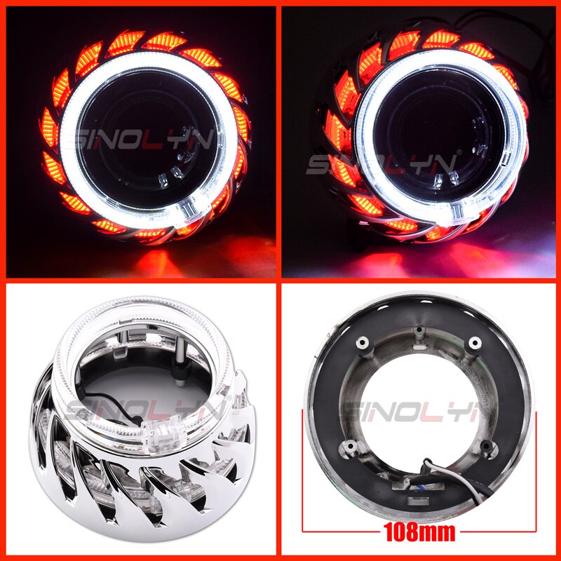 Sinolyn-proyector LED de Ojos de Ángel, faro DRL, bisel de lentes, bisel de lentes, 2,5 '', H1 WST, accesorio de lente de faro bi-xenón: G shrouds