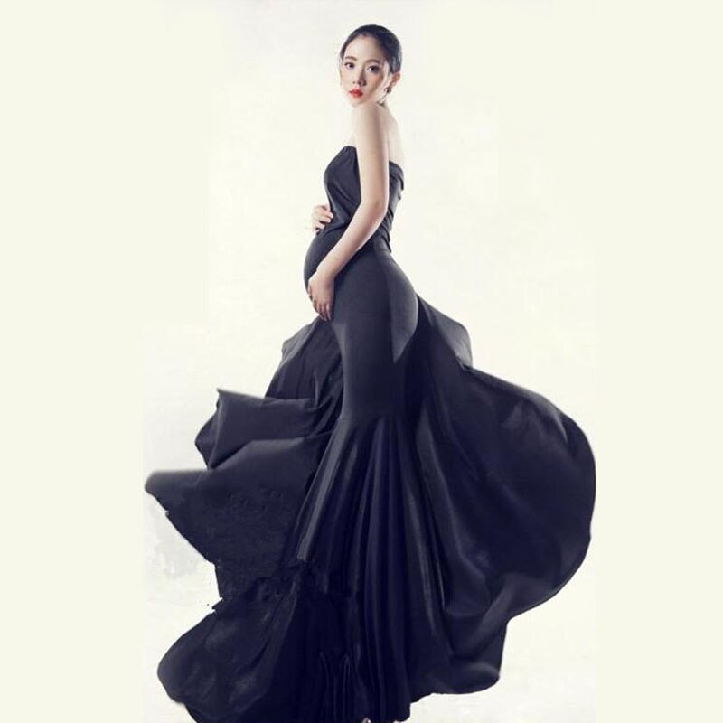 Schwangerschafts Fotoshooting Kleid - Off Shoulder Tüllkleid Für Babybauch