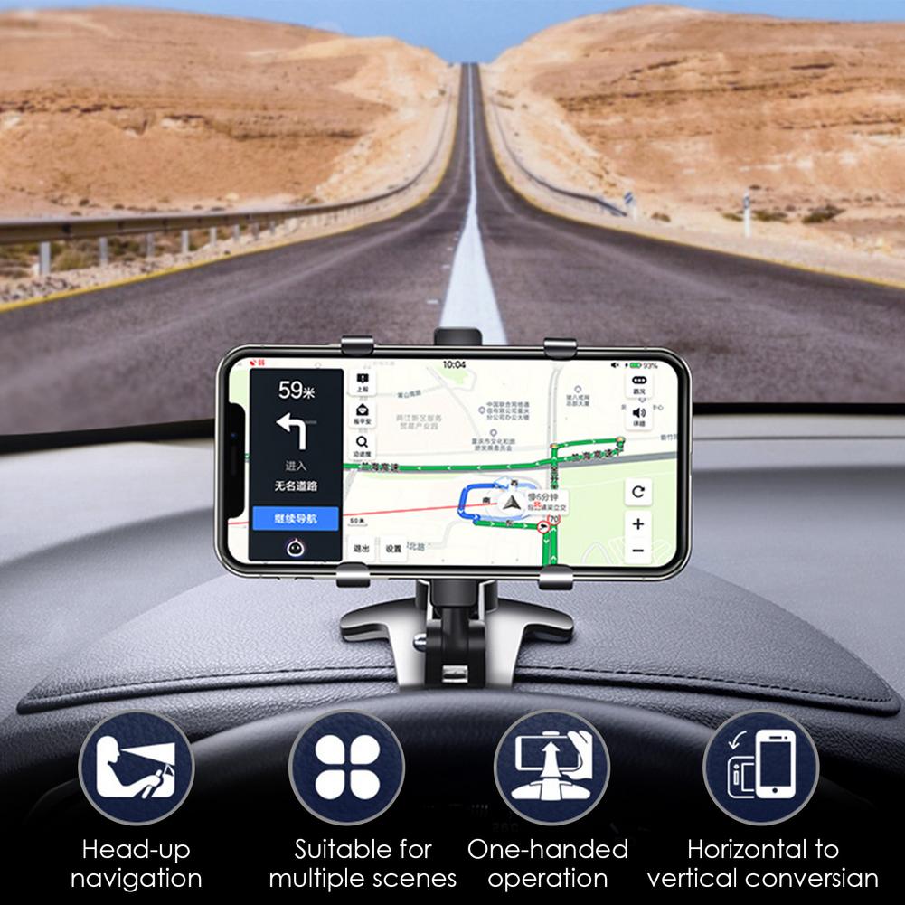 Car Phone Holder 360 Degree Mobile Phone Stands Rearview Mirror Sun Visor In Car GPS Navigation Bracket Retractable Stand