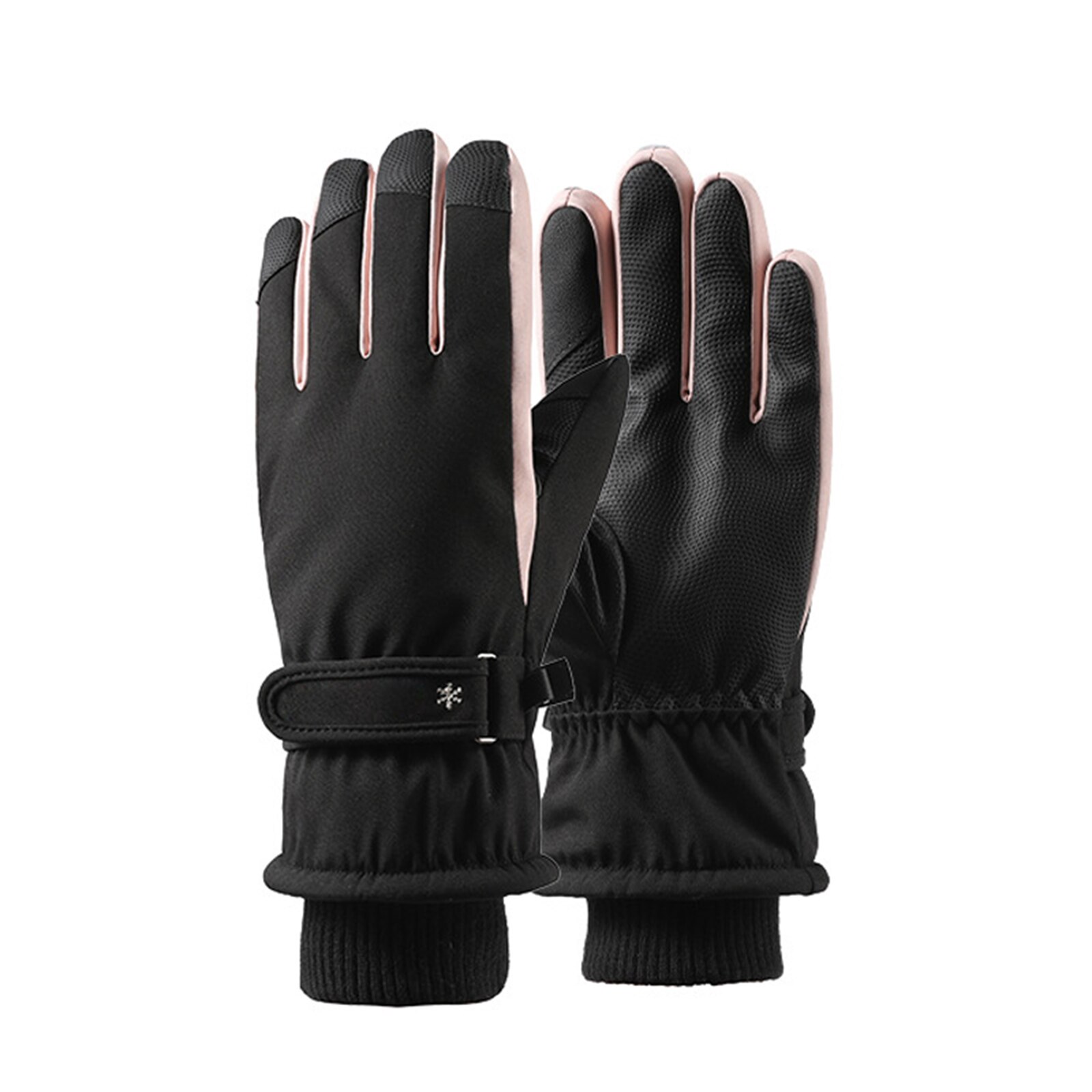 Waterdichte winter warme handschoenen sneeuw ski handschoenen snowboard handschoenen motorrijden winter touchscreen handschoenen  zj55: Zwart een
