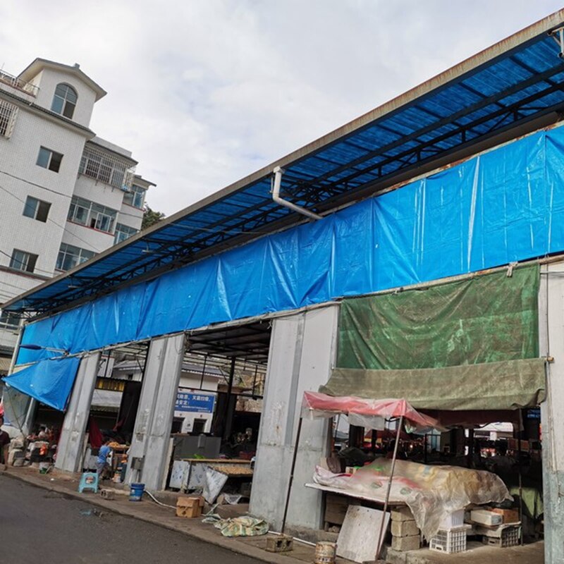 0.32Mm Blauw Oranje Pe Regendicht Doek Dekzeil Outdoor Luifel Shading Zeil Camping Vrachtwagen Luifel Grondzeil Huisdier Huis Cover