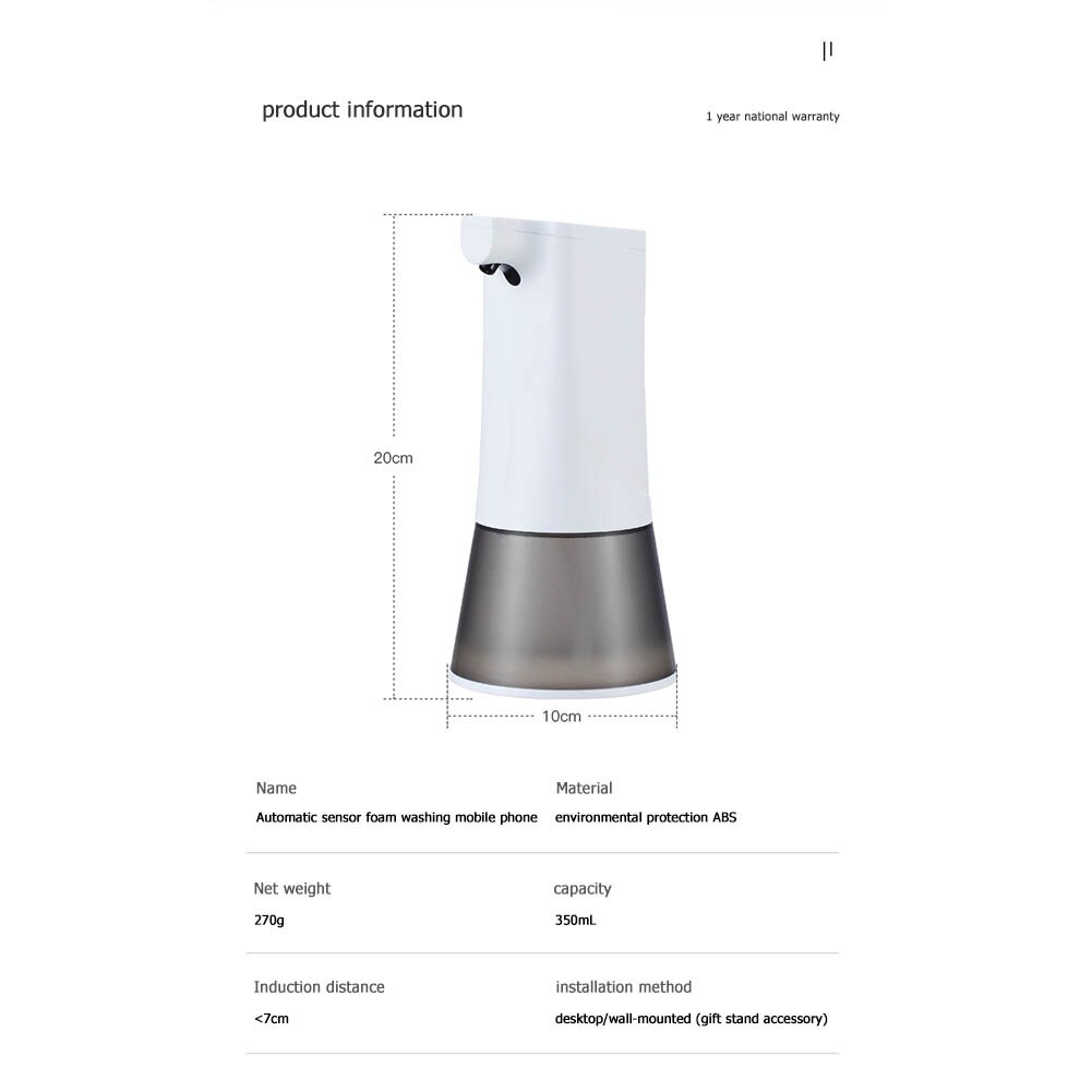 Shampoo Lotion Shower Gel Foam Bottles Touchless Automatic Liquid Soap Dispenser Sensor Foaming Hand Washing Container