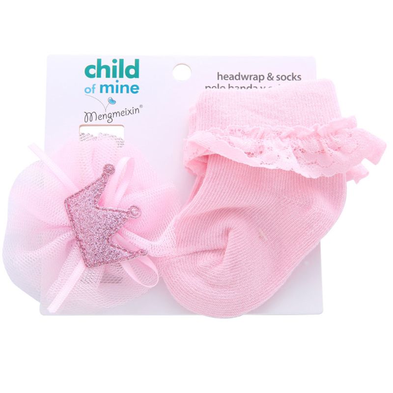 2 pièces/1 ensemble fleurs bandeaux filles chapeaux enfants élastique bandeau enfants cheveux accessoires avec coton chaussettes ensemble: E