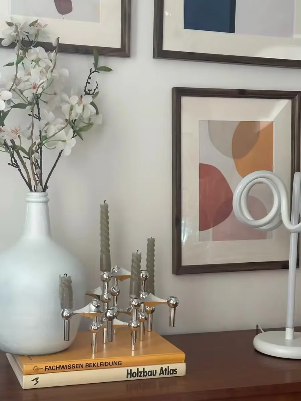 Metal Molecular Structure Candle Holder Nordic Silver Candlestick Centerpiece Living Room Decoration Home Decore Candelabra