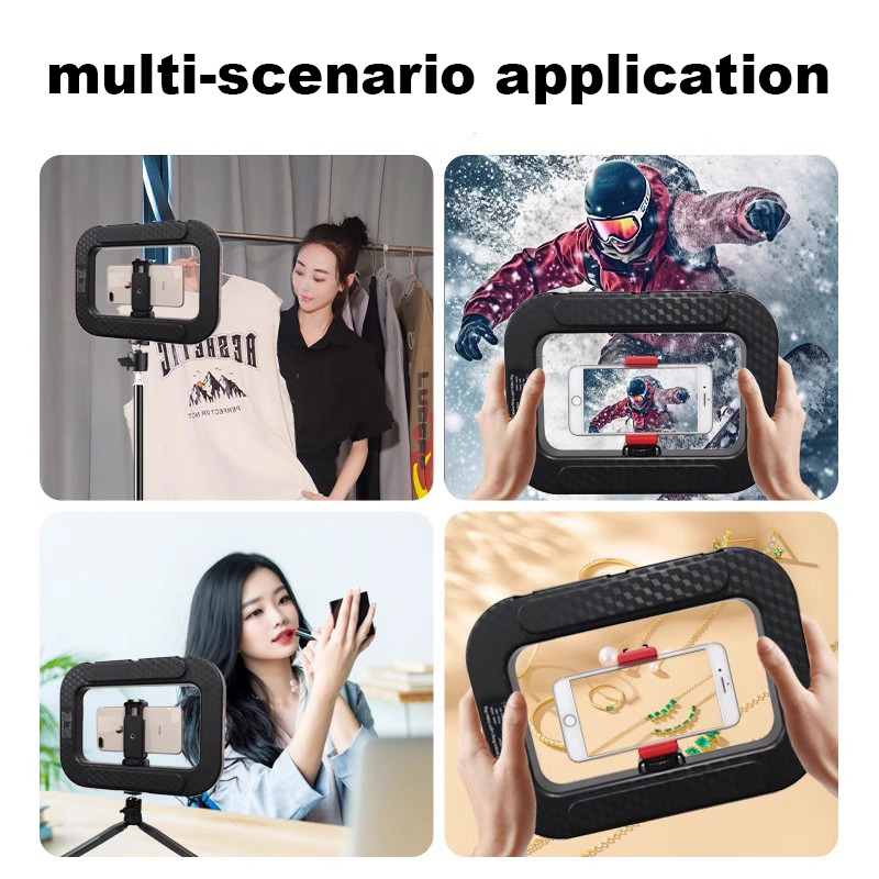 20W Ring Light Cell Phone Handheld Stabilizer 2500K-8500K Build in 8000mAh Rechargable Battery Selfie Video Light for Smartphone