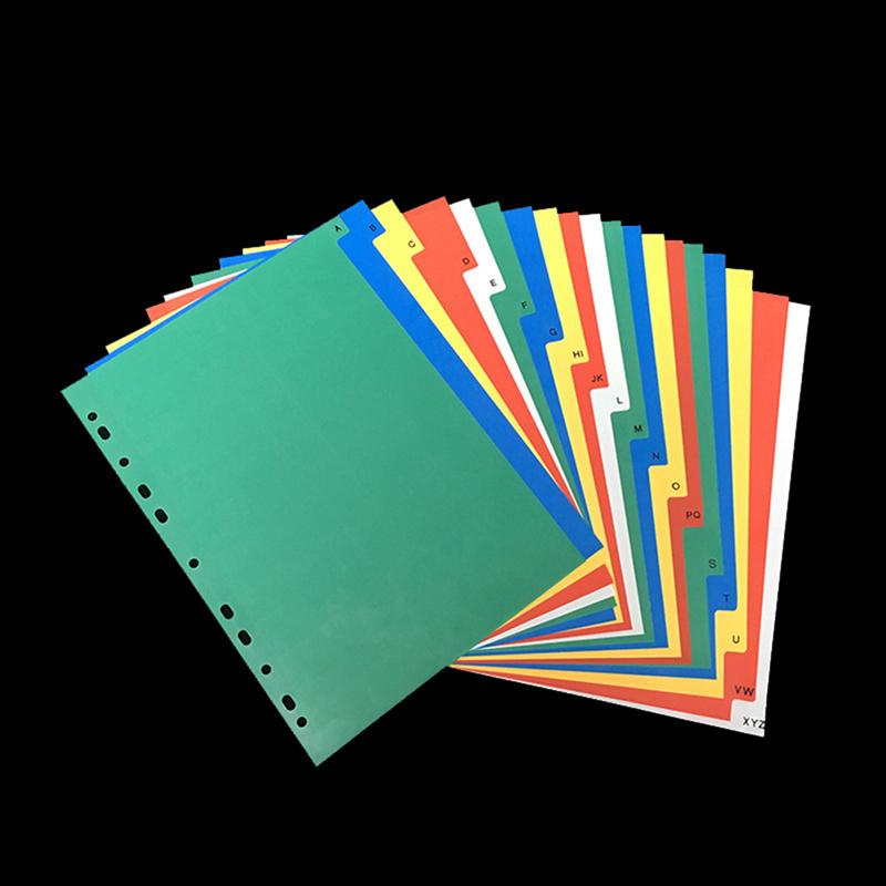 20 Pages A4 Colorful Index Page Classified Lables Plastic Tab Dividers (Color Printed Number)