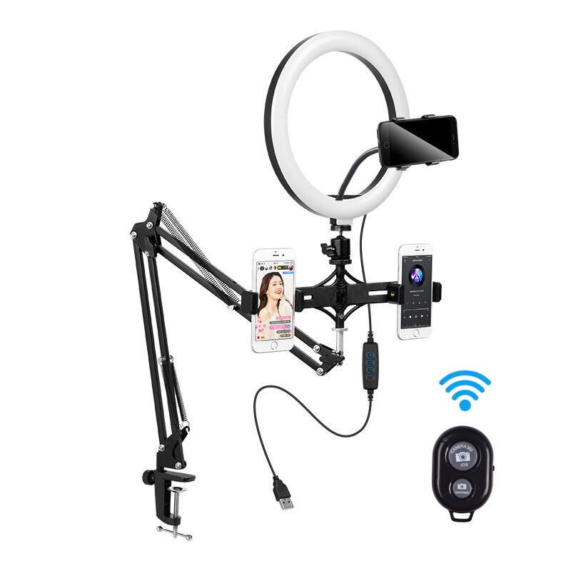 10" LED Ring Light Camera Tripod Table Stand Set Photography Lighting Adjustable Long Arm Stand For Tiktok Phone Selfie Video: Listing 4