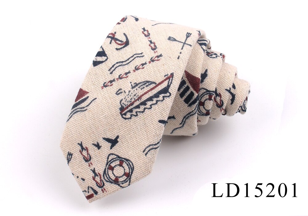 Nouveaux cravates imprimées de styliste, cravates étroites pour hommes, Hip-hop, fête florale, coton, cravate fine: LD15201