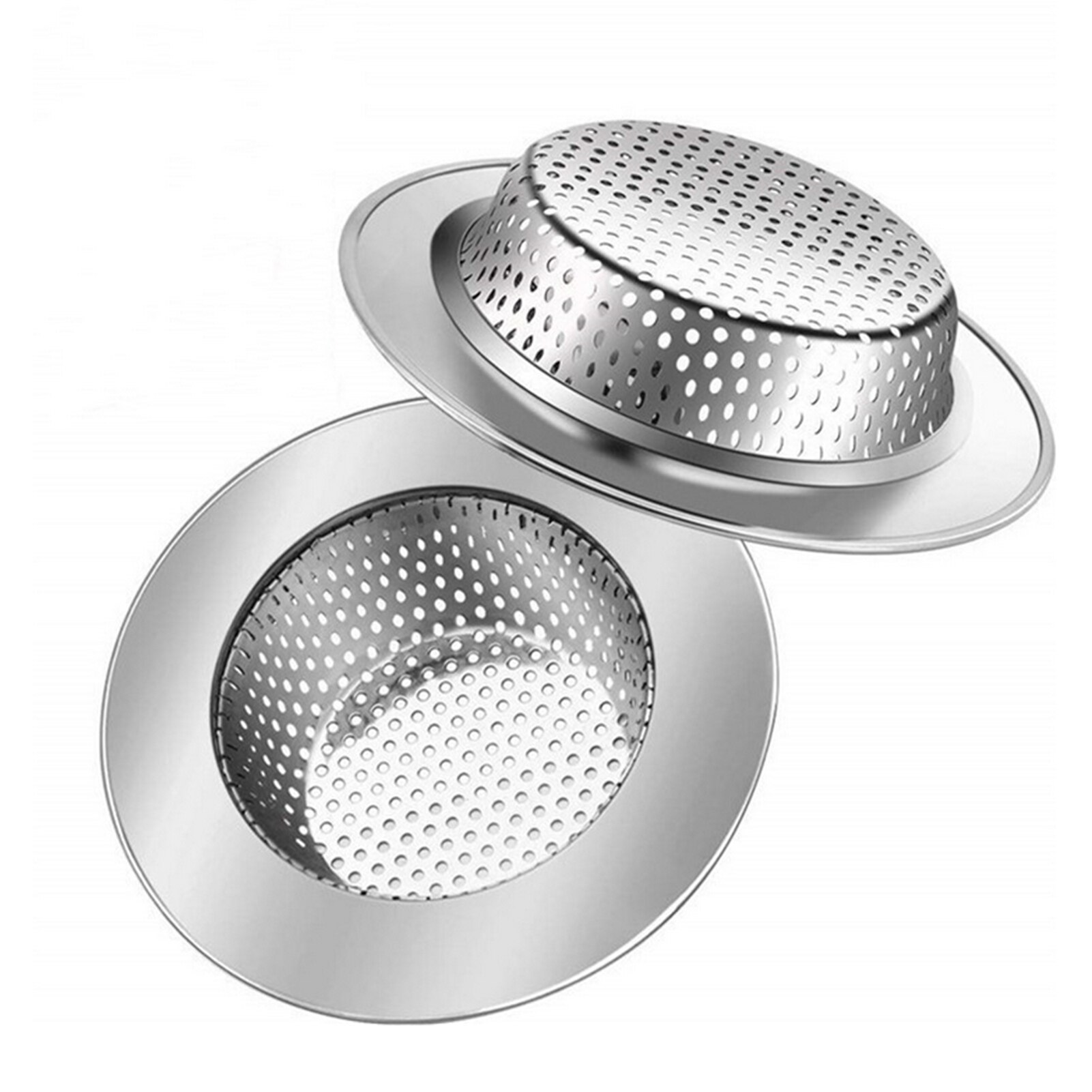 2Pcs Sink Filter Roestvrijstalen Aanrecht Plug Filter Water Aftappen Voorkomen Verstopping Filter Diameter 112Mm 86Mm 80Mm