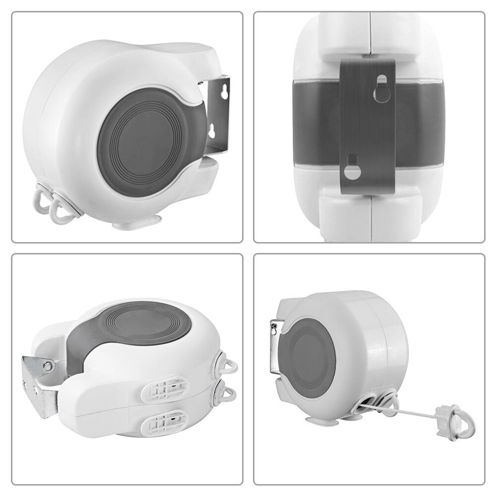 Retractable Clothesline with Dual Lines 98 Feet Portable Heavy Duty PVC Retracting Clothes Line Clothes Drying Rack for Outdoors