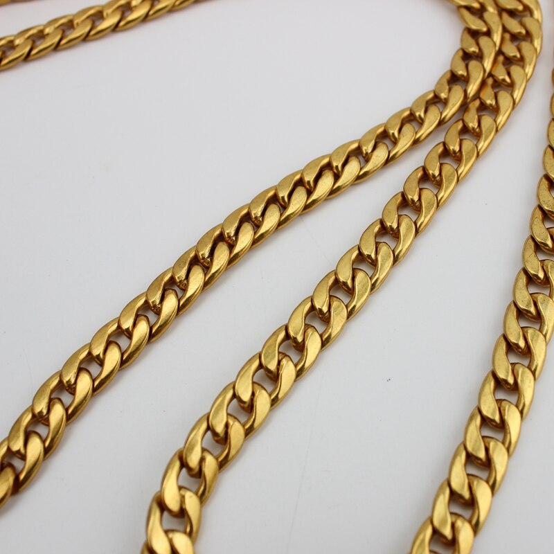 130cm Metal Stainless Steel Purse Chain Strap Handle Shoulder Crossbody Handbag Bag Belt Metal Replacement 5 Color Ancient gold