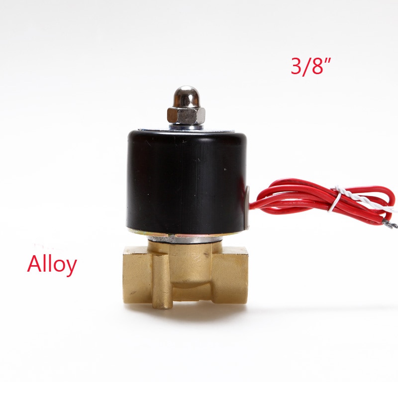 Elektrisk magnetventil vann luft n /c 2 -veis 3/8 "  ac 220v 2 w 040-10 legeringshus  dc12v 24v ac110v 220v legert vannventil