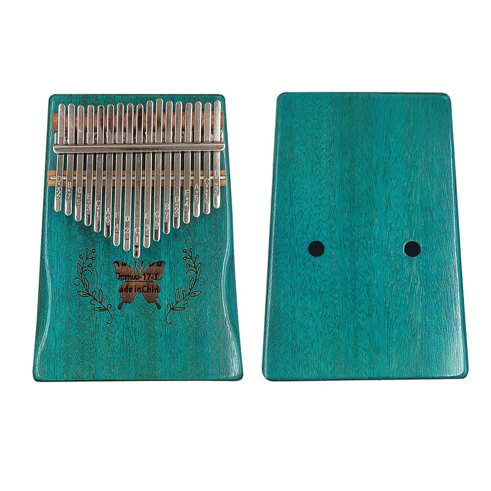 17 touches Portable bleu motif acoustique acajou pouce Piano Mbira bois massif clavier noël ensemble de jouets: Default Title