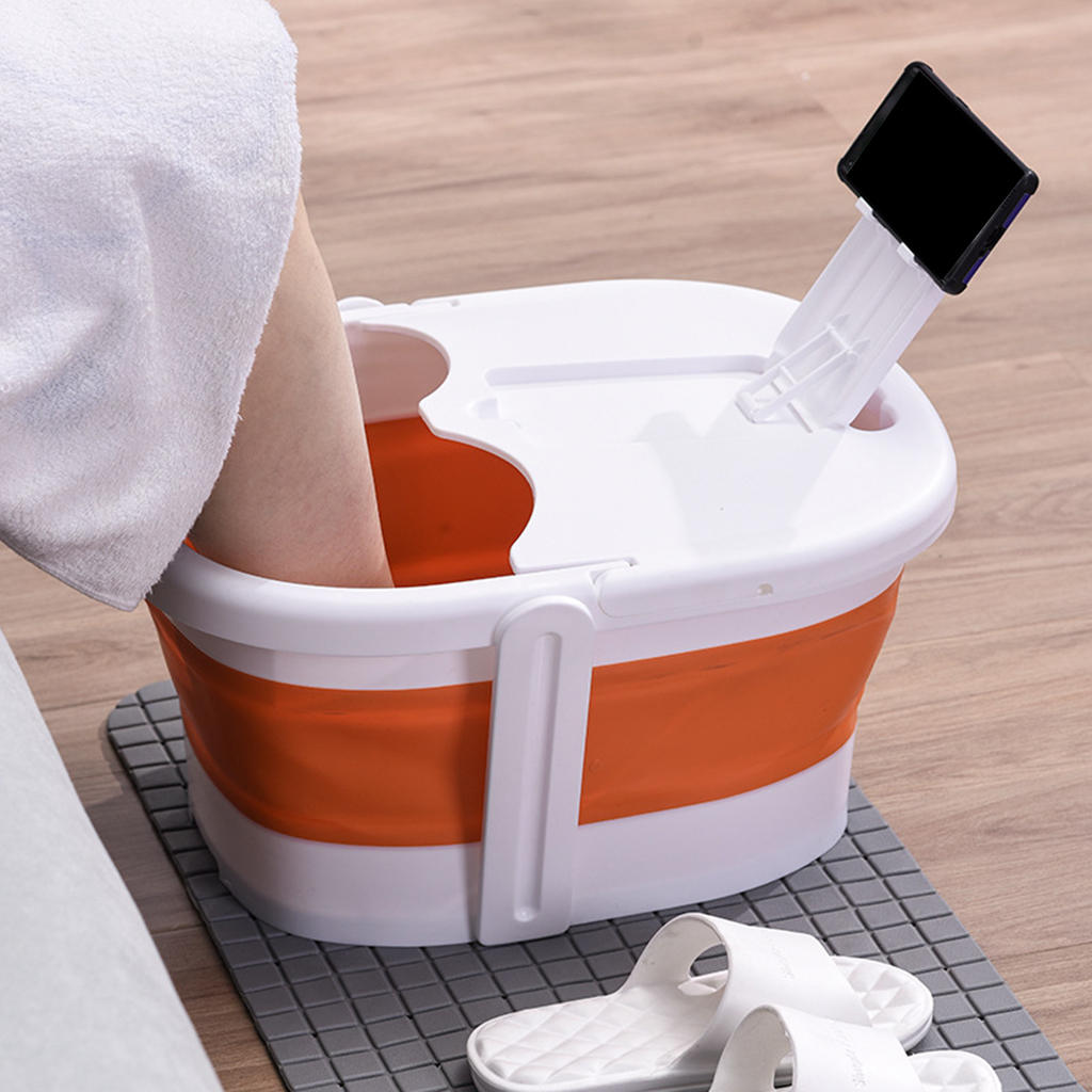 Collapsible Foot Soaking Bath Basin Foot Soaking Tub Foot Bath Bucket Foot Tub for Kids Adults: orange