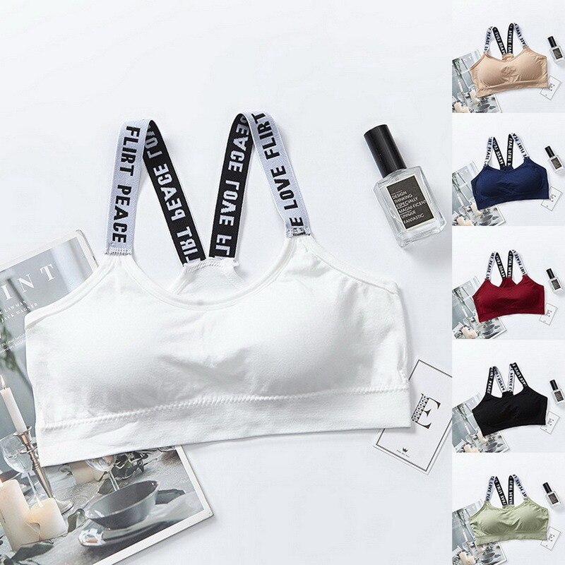 Women&#39;s Sports Bra Push Up Fitness Bra Bra Sport Underwear Running Gym Fitness Tops Black White Letters Seamless Underwear