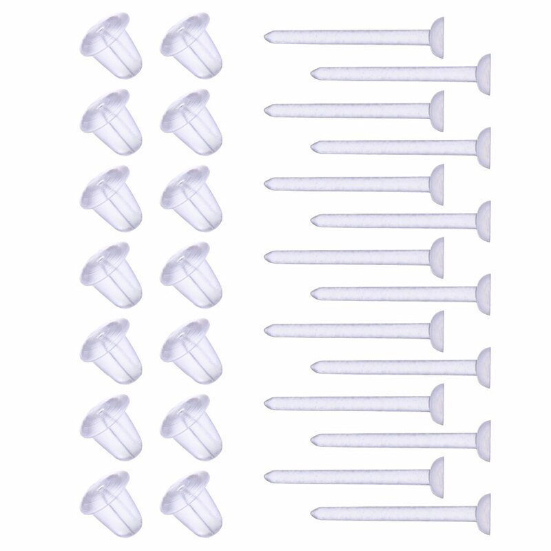 50 Invisible Earrings Hypoallergenic Earrings Replacement Transparent Plastic Piercing Retainer Earring Accessories Clogging