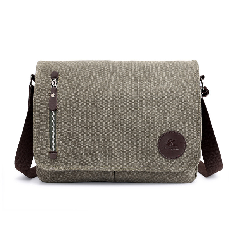 Vintage Canvas Aktetas Mannen Zakelijke Kantoor Crossbody Tassen Casual Cover Schoudertassen Envelop Mannelijke Bestand Werk Tas Retro 2022: Army Green