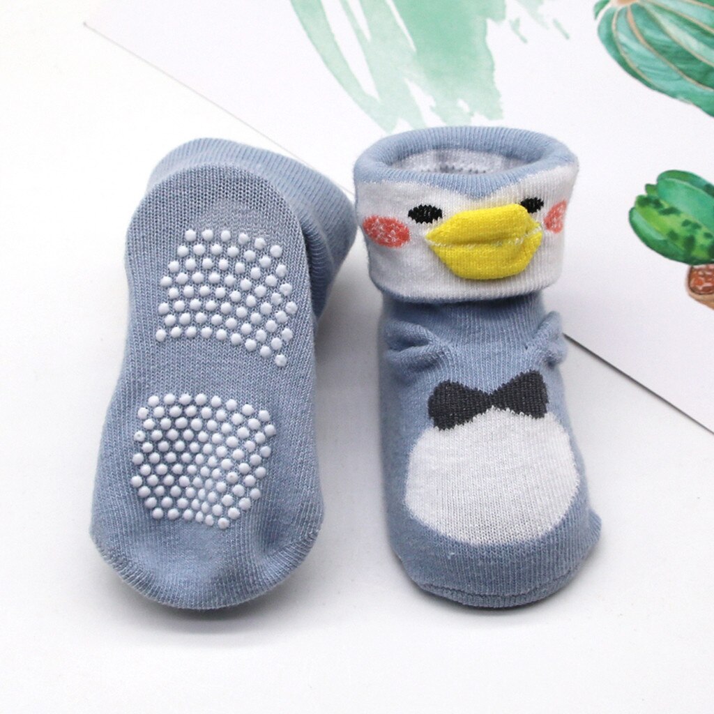 Baby Infant Socks Toddler Girls Boy Animal duck Printing Anti-slip Socks baby Cotton socks носки детские