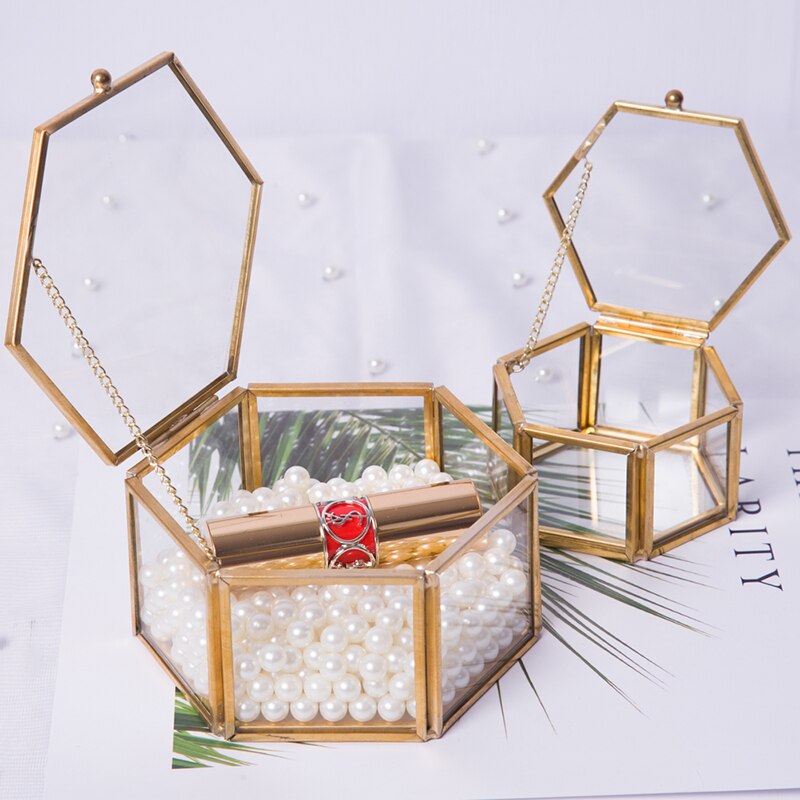 Sen boîte à bagues de mariage en verre or | Fleur éternelle, bricolage Transparent, boîte à bijoux, pour anniversaire, rangement de d'anniversaire