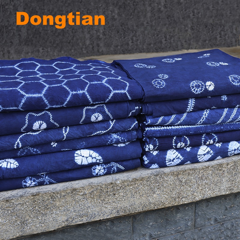 Traditional Hand-dyed Cloth Hand Tie Dye Indigo Fabric Natural Plant Tie Dyed Shibori Fabric Blue Indigo Fabric Crafting Cloth