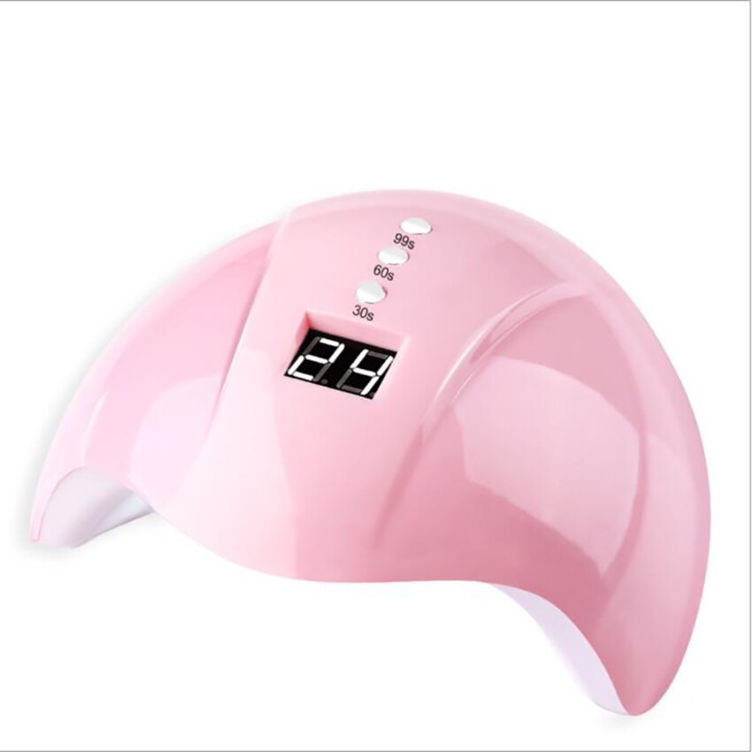Smart sensor spikerlampe maskin led uv-lampe 36w spikertørker hurtigtørrende neglelampe 30s/60s/99s timer usb-kontakt 12 lampeperler: Rosa