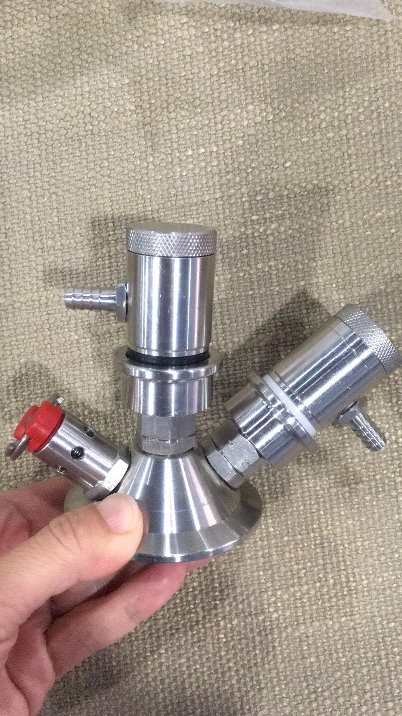 KegLand Machined Stainless Ball Lock Disconnect - Barb (Black/Liquid) HOMEBREW