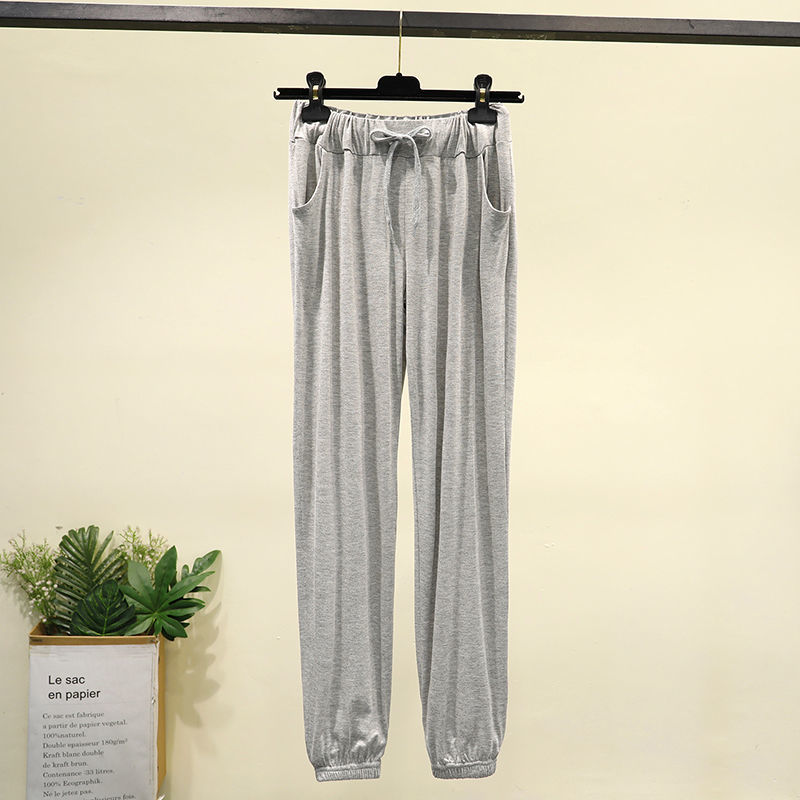 Pantalon de sommeil pour femmes, Simple et confortable, taille élastique, poches, loisirs, Slim, Vintage, été