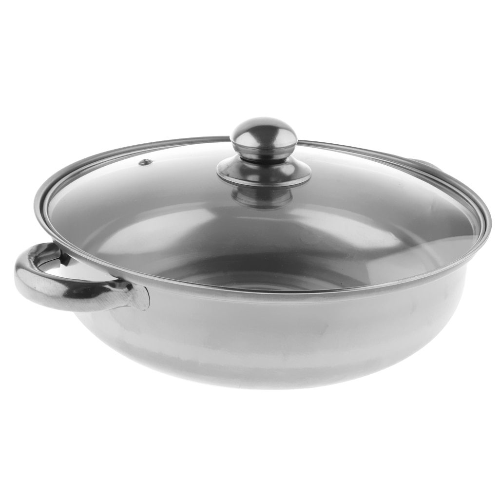 Stainless Steel Steam Cooker Steamer Pan Cook Pot Set Glass Lid