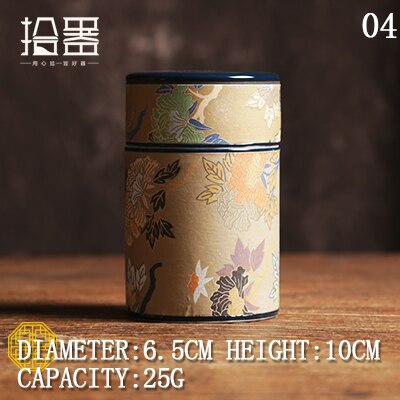Japanse Sticker Kung Fu Thee Caddy Aardewerk Bus Container Keramische Caddies Voor Puer Matcha Groene Thee Opslag Kisten Thee Doos: 04