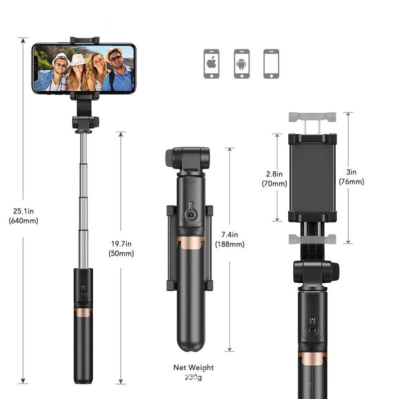 Wirleless Bluetooth 4.0 Mini Selfie Stick Remote Uitschuifbare Opvouwbare Voor Ios/Android Smartphone Voor Xiaomi Huawei Stabilisator