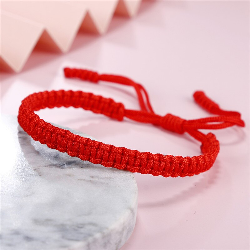 Lucky Red Braided Rope Bracelets For Women Men Handmade Tibetan Buddhist Charm Adjustable Bracelet Jewelry Friends