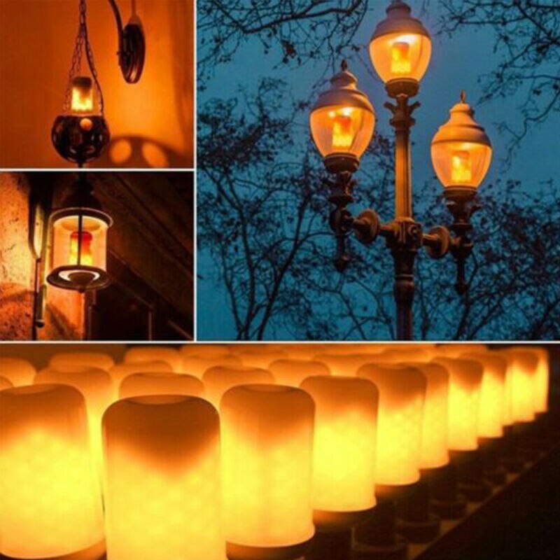 1pc led flame lampa 3 lägen+gravitationssensor nattljus 85-265v led flame effekt eld glödlampa jul halloween dekoration