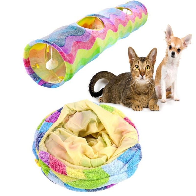 Opvouwbare Regenboog Kat Tunnel Speelgoed Inklapbare Pet Spelen Multicolor Tunnelbuis Speelgoed voor Katten Puppy Kitty Kat speelgoed