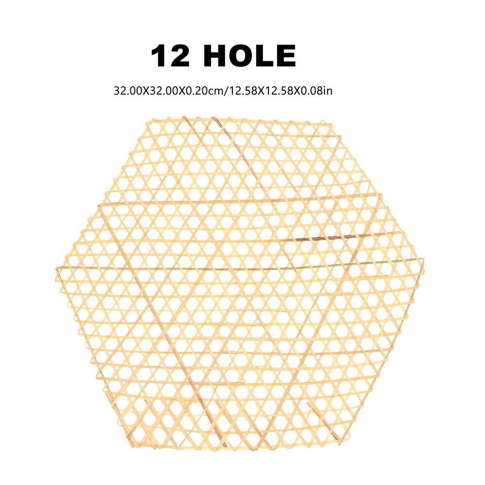 6pcs Cooking Bamboo Mats Liners Mesh Mats Bamboo Fried Dish Mat for Kitchen