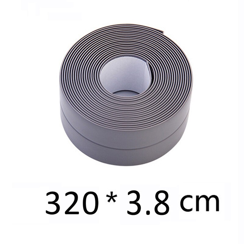 Decorative Caulk Strip Self-Adhesive Sealing Tape Anti-Mildew Waterproof Edge Protector for Bath Shower Floor Kitchen Stove Sink: gray 3.8cm