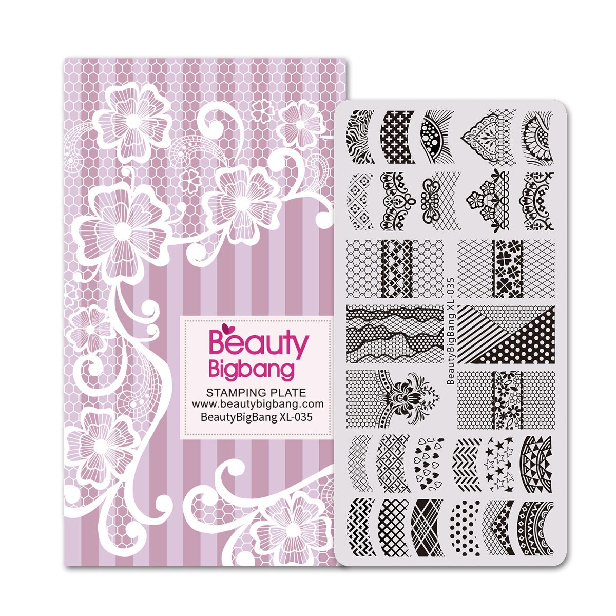 Beautybigbang Nail Stamping Plates Set 10 PCS XL-031-XL-070 Words Flower Animal Geometry Tree Ring Style Image Nail Art Template