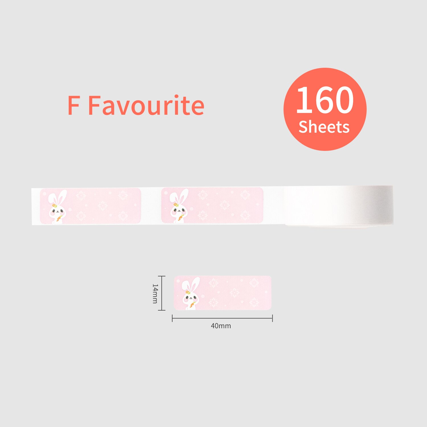 Colorful Label Paper Self-Adhesive Thermal Paper Roll 14*40mm 160sheets/roll Compatible with Phomemo D30 Thermal Printer: style 1