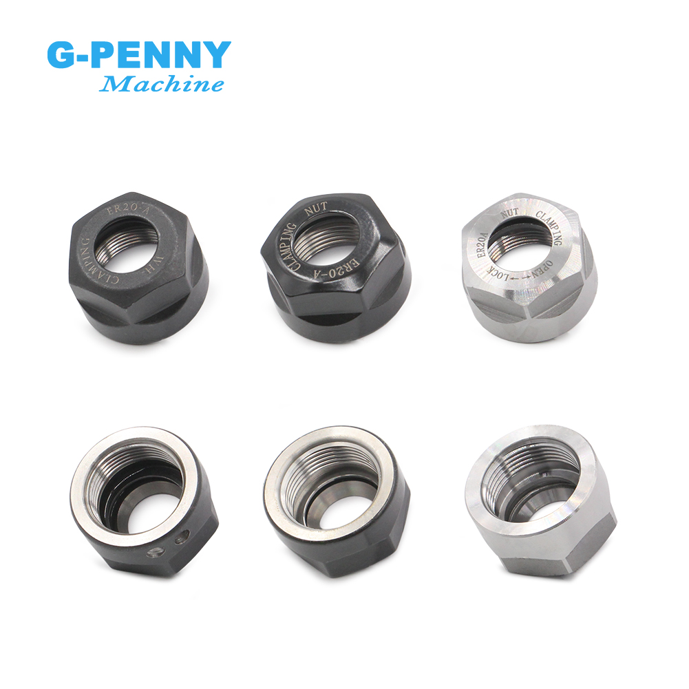 ER20-A Spanmoer Voor Cnc Graveren Spindel Motor Zwart/Zilver Spantang Collet Moer
