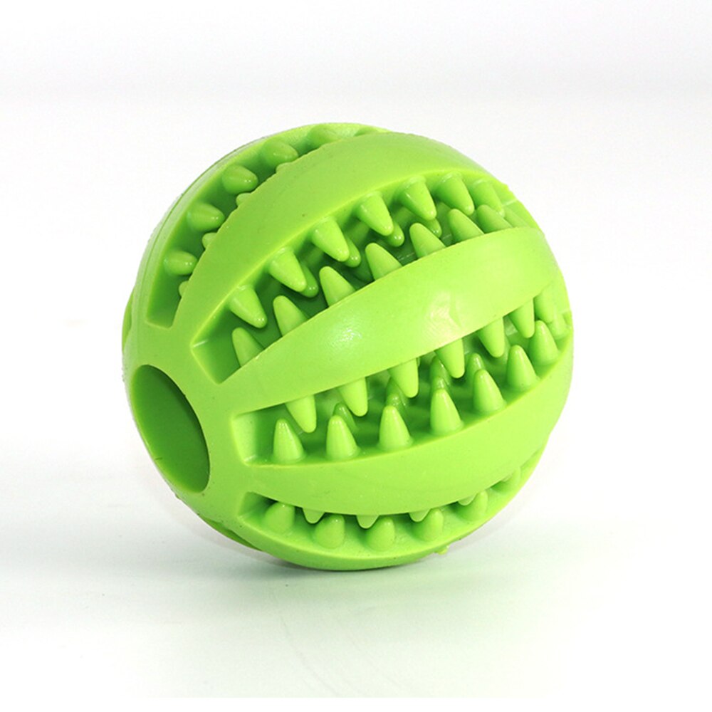 Bolas de goma interactivas para perros pequeños y grandes, juguetes para masticar, limpieza de dientes de mascotas, Bola de comida Indestructible: Green / S-5cm