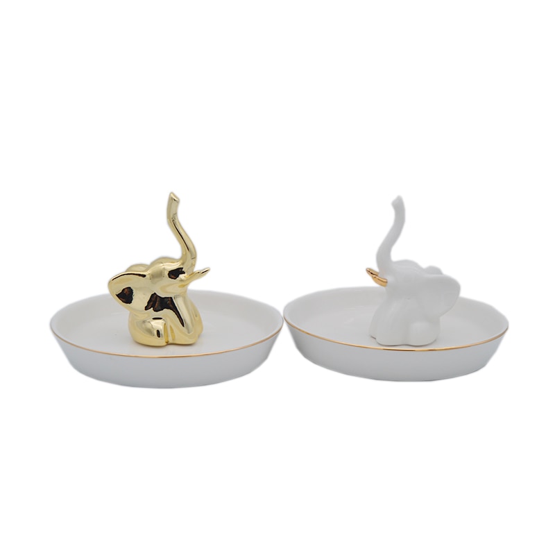 Elefant dekorativ fad ring sted opbevaringsbakke support til veninde smykker ornament arrangement til dressing skrivebord