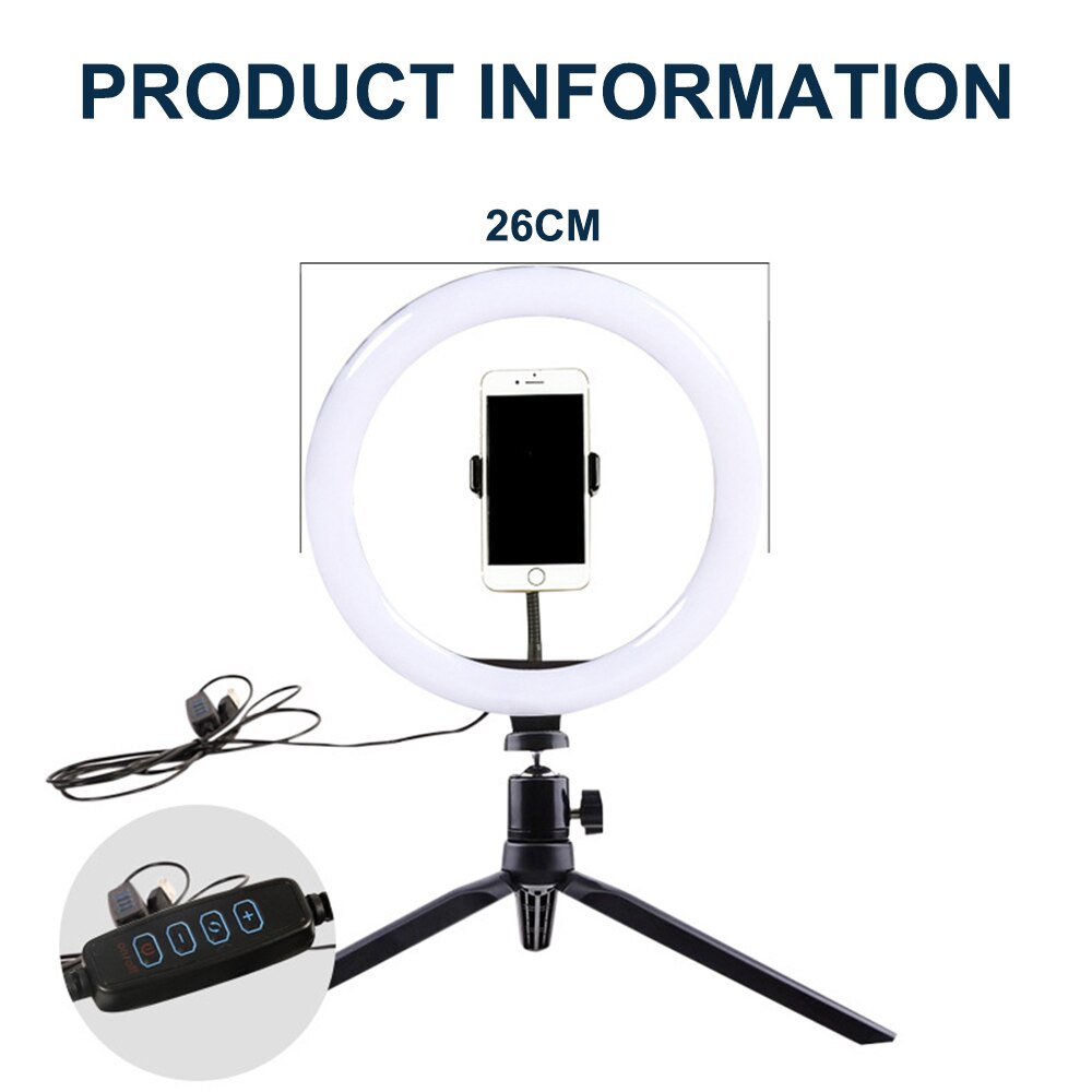 10.2 Inch Ring Light with Stand - Rovtop LED Camera Selfie Light Ring for iPhone Tripod and Phone Holder for Video Photography