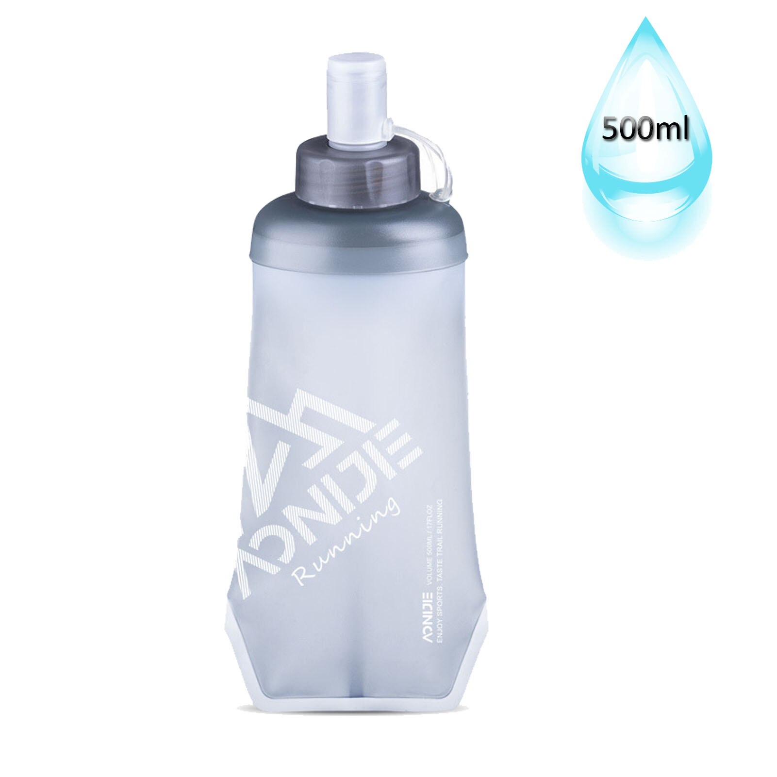 420ml Sports Water Bladder with EVA Insulated Coating TPU Drinking Bag Portable Soft Folding Insulating Water Bladder For Riding: Grey 500ml