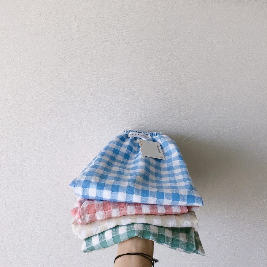 Småbarn flicka volangbyxor sommar barn fritidsbyxor baby anti-myggbyxor barn pojkar rutig byxor flicka bloomers