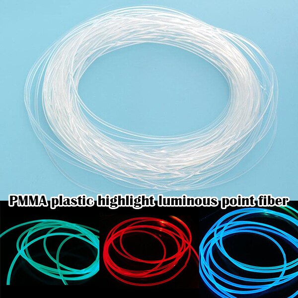Cable de fibra óptica con brillo lateral PMMA de 1M de largo, diámetro de 1,5mm/2mm/3mm, para luces LED de coche, LDF668 brillante
