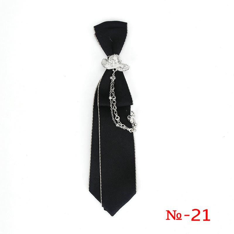 Corbata de cinta negra hecha a mano, joyería de diamantes de imitación de cristal, camisas Unisex, Collar para niños, corbatas para el cuello, uniforme escolar, corbata para mujer: 21
