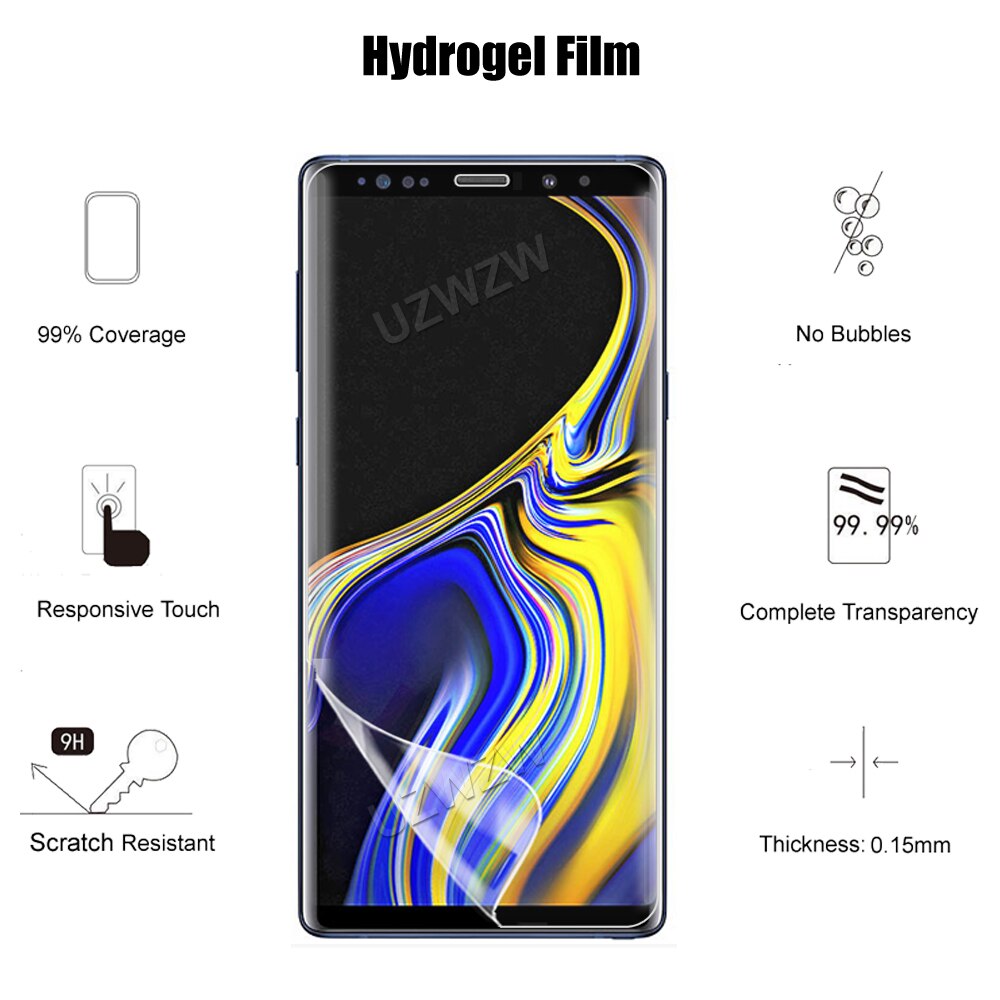 3Pcs Voor Samsung Galaxy Note 9 Screen Protector Soft Hydrogel Film 3D Gebogen Volledige Dekking