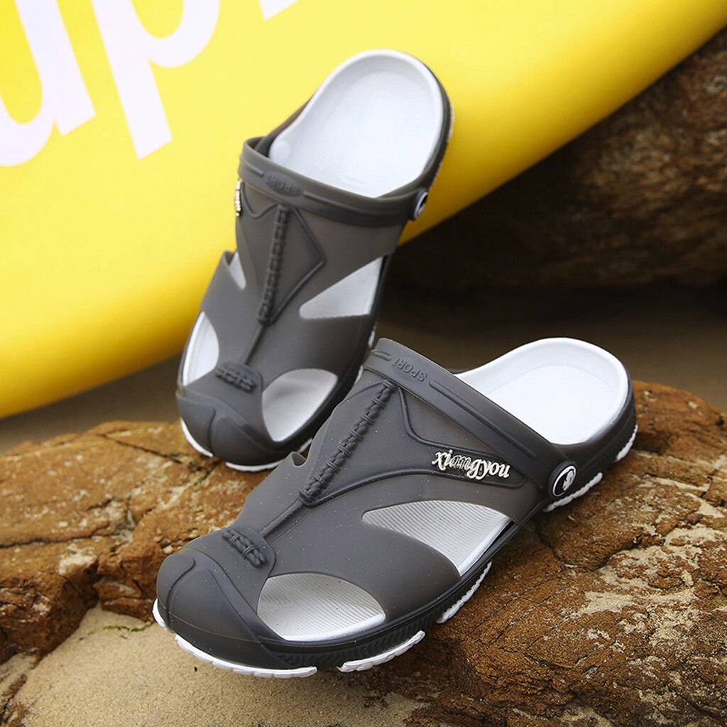 Home Sole male Casual Soft Men's Outdoor Hole Shoes Wading Shoes Summer Sandals Beach Flip Flop Toe Foot shoes