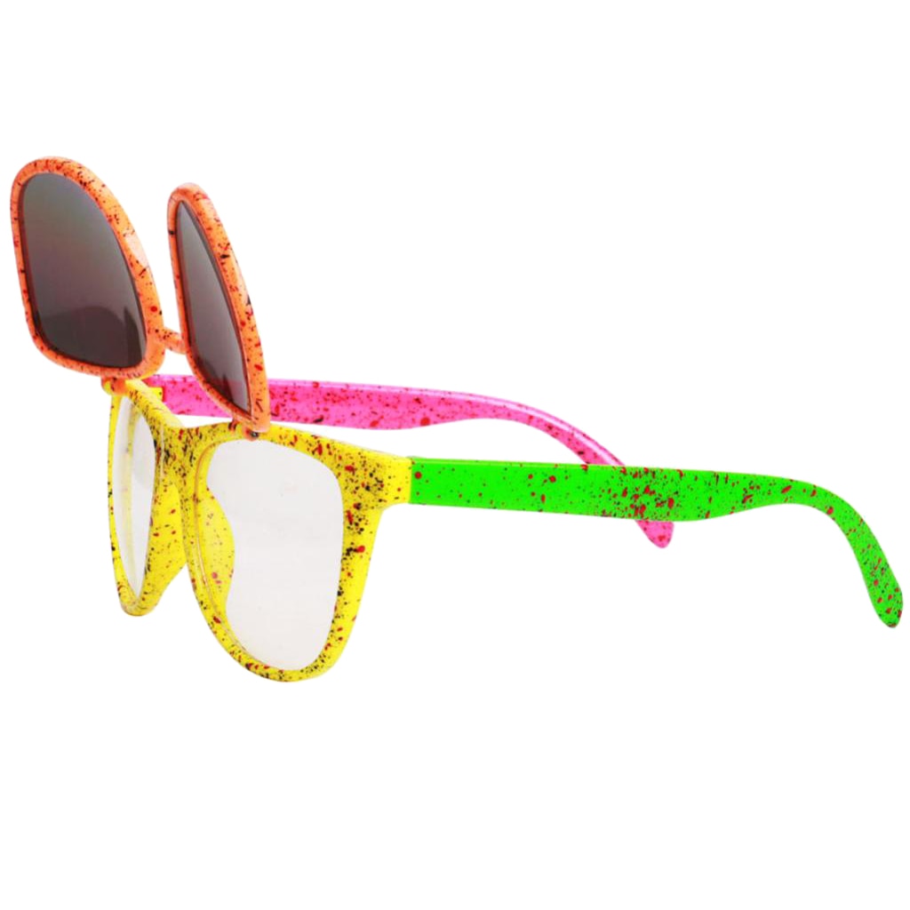 80s neon party briller nyhed flip up solbriller kostume rekvisitter til børn voksne